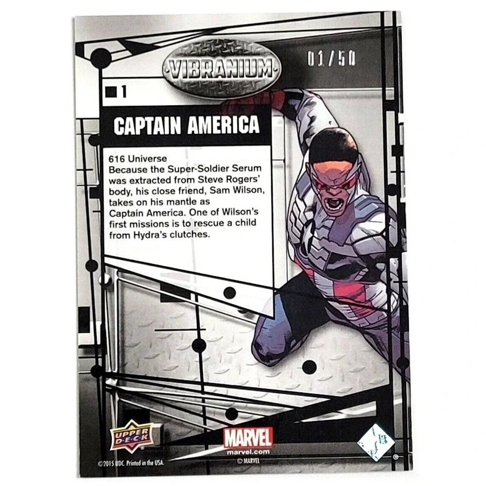 2015 MARVEL VIBRANIUM - CAPTAIN AMERICA‎ - RADIANCE #D 1/50 (ALPHA) UPPER DECK